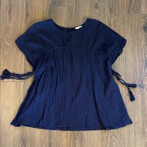 Cotton Bleu Navy Blue Women's Top